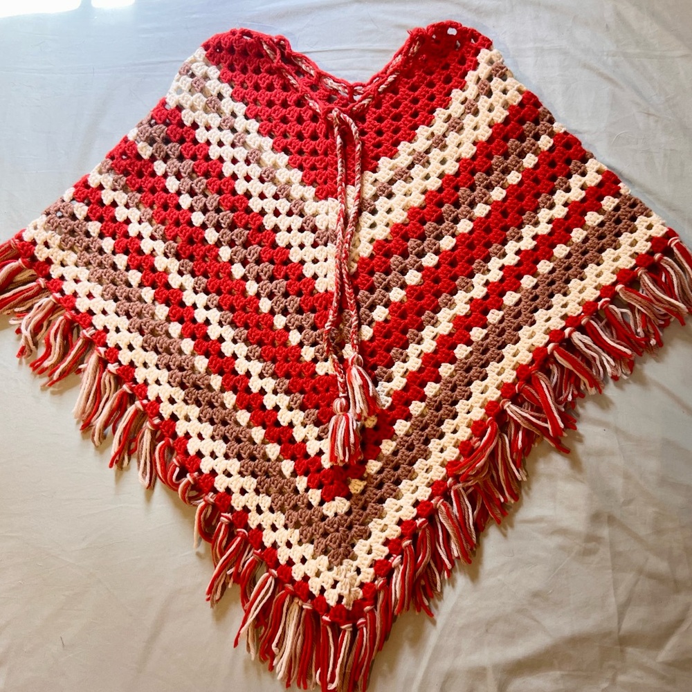 Handmade Vintage Crochet Poncho